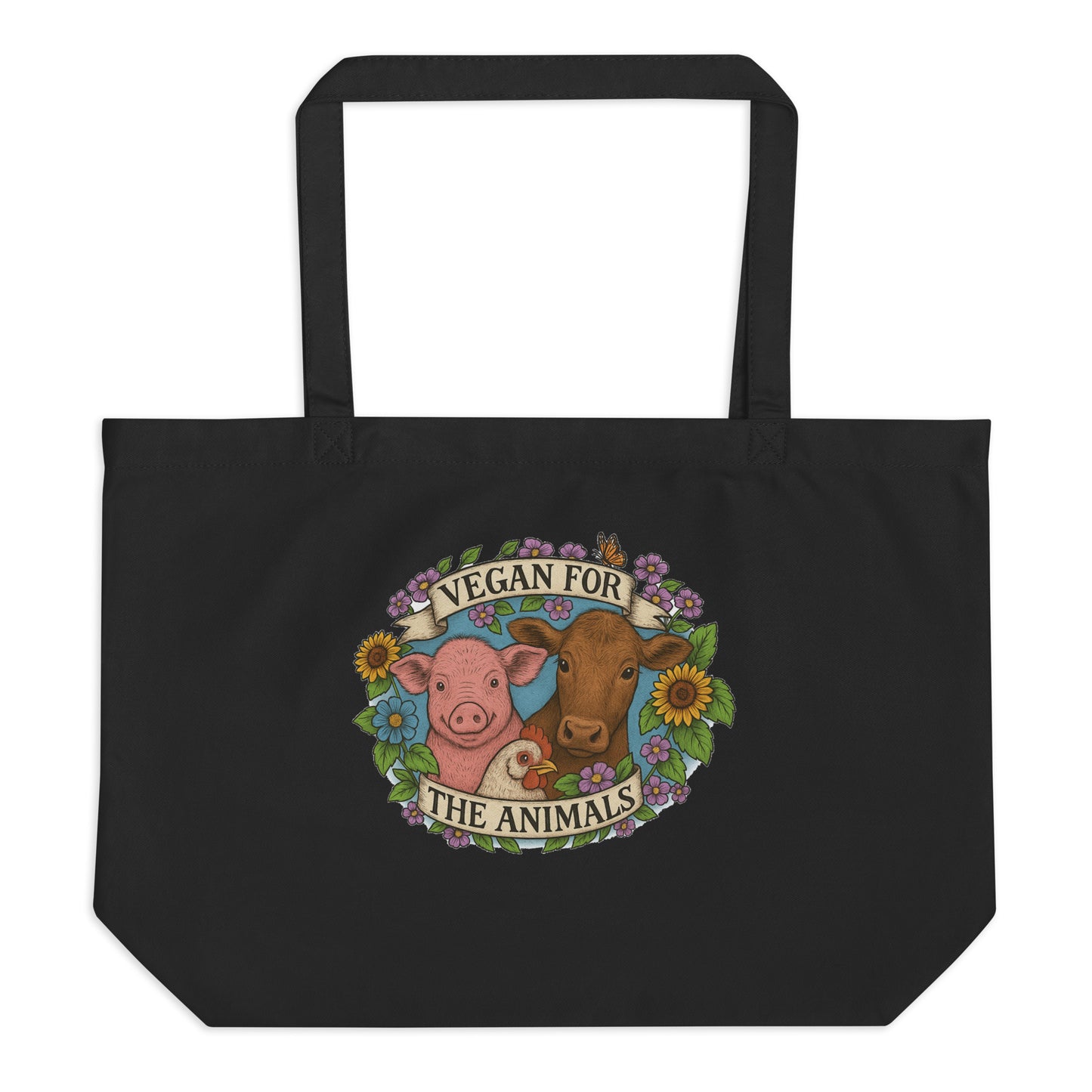 Vegan for the Animals — Organic Cotton Tote Bag