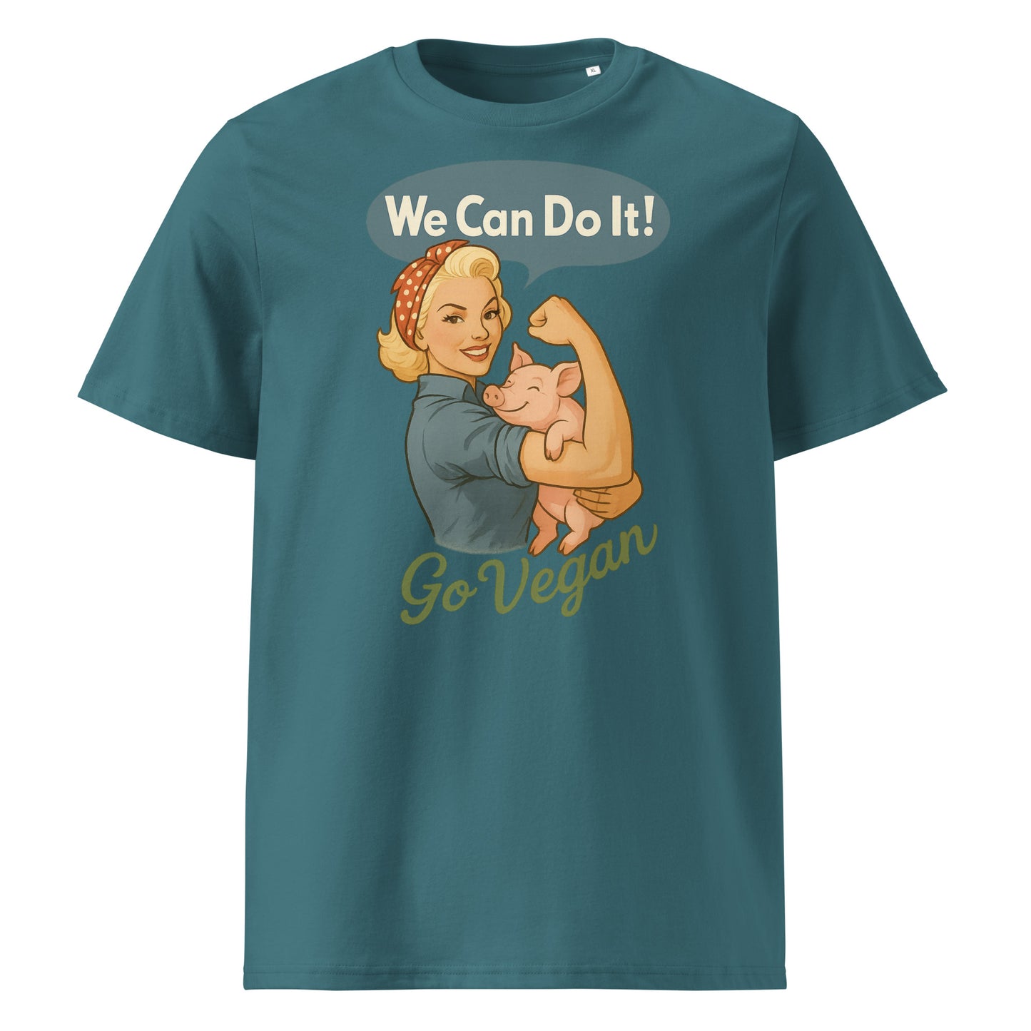 We Can Do It — Go Vegan — Organic Cotton T-Shirt